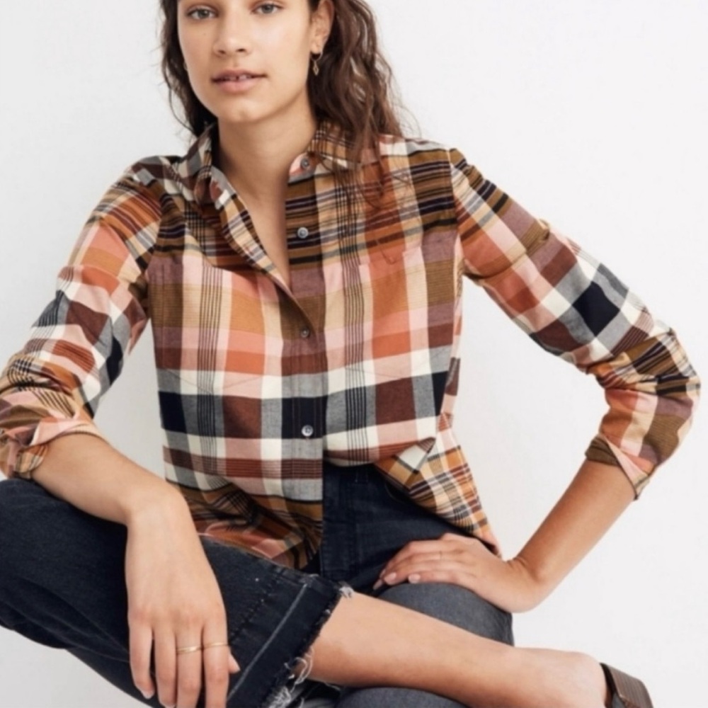 Madewell Classic Ex-Boyfriend Shirt in Seconda Plaid
